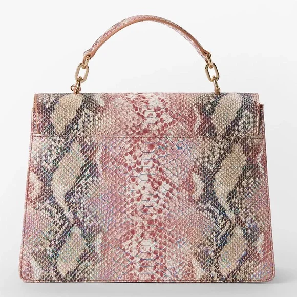 NWT-Brahmin-Hallie Satchel-Multi Skyterra-Leather-Dust Bag-$455 - Picture 15 of 16